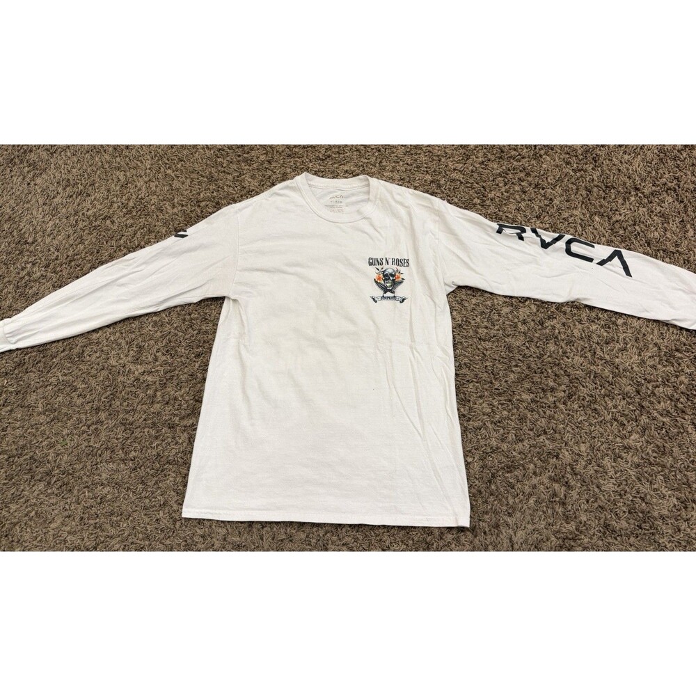 RVCA Shirt Guns N Roses Hawaii 2018 Graphic Long Sleeve Cotton Crewneck Size M